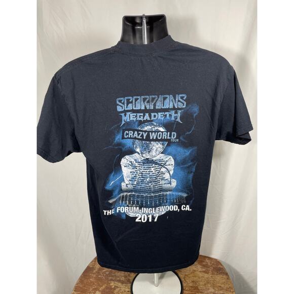 Scorpions Blackout Megadeth Tour Tee 2017 Large - Picture 2 of 7